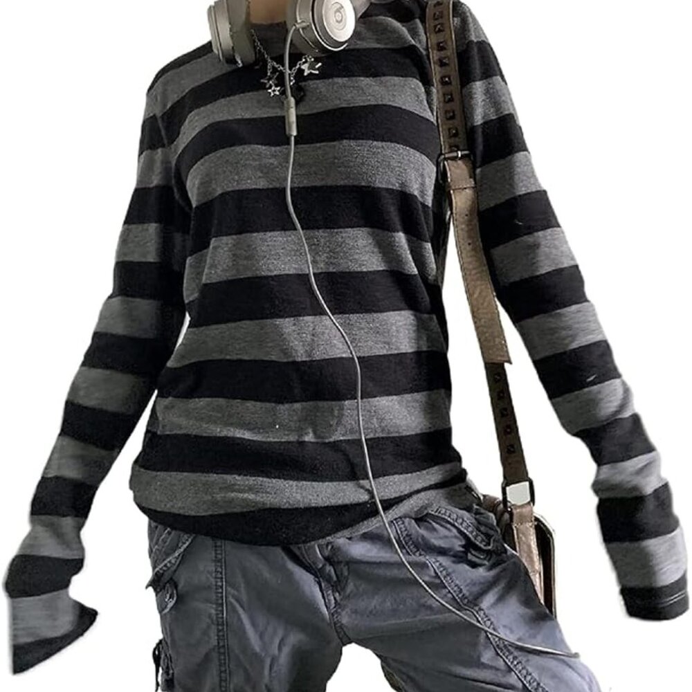 Women Teen Girls Fairy Grunge Clothes Y2k Long Sleeve Baggy Shirt Graphic Baby T